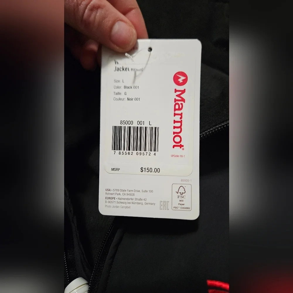 MARMOT Tesla Soft Shell Gravity Jacket  In Black. Size XL Unisex - Picture 5 of 15